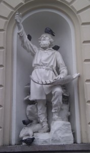 Statue in Helsinki with birds